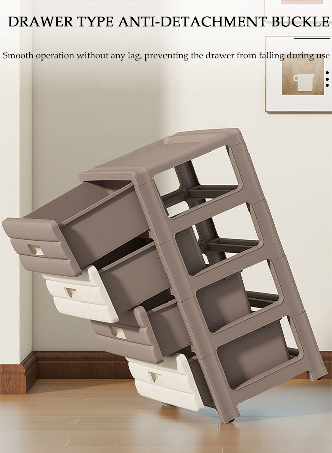 DUNISO 6-Layer  Storage Cabinet  with 360 ° Omnidirectional Wheels Handle，Storage Drawer Cart , Space Saving Dresser Storage Tower,Multifunctional Drawer Plastic Wardrobe，Storage Drawer Units   for Toys, Snacks, Books - Image 3